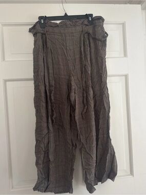 American Eagle Outfitters Brown Plaid Straight Leg Pants